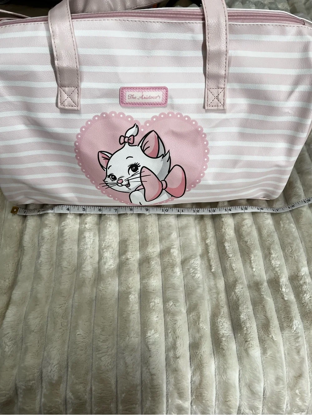 Disney Pink Striped Marie Cat Tote Bag